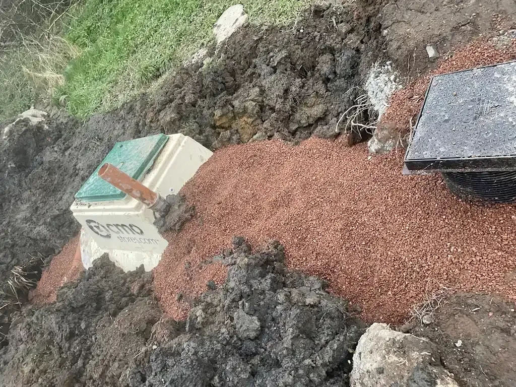 Professional installation of an underground septic tank in Devon by MJ Drains